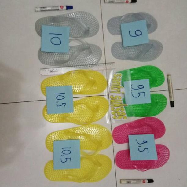 SANDAL KESEHATAN PLASTIK KARET WARNA WARNI DURI KECIL