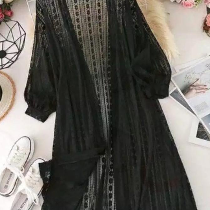 BROKAT LONG CARDIGAN BALON CARDIGAN OUTER BRUKAT LENGAN PANJANG