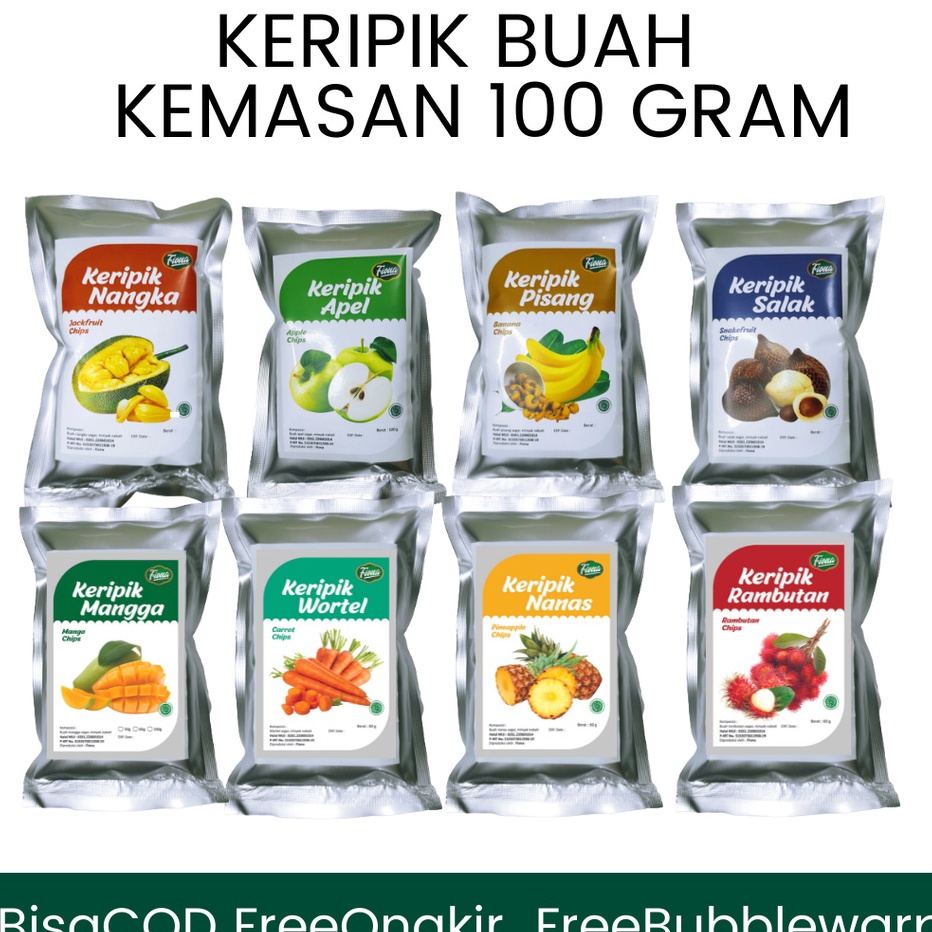 

[KODE QYMYA] Keripik Kripik Buah 100 Gram Nangka Apel Pisang Salak Mangga Nanas Rambutan Fiona Khas Kota Malang - Garansi Renyah BISA COD