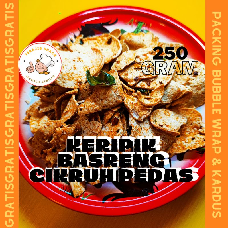 

KERIPIK BASRENG PEDAS DAUN JERUK 250 GRAM SNACK KILOAN BASO GORENG