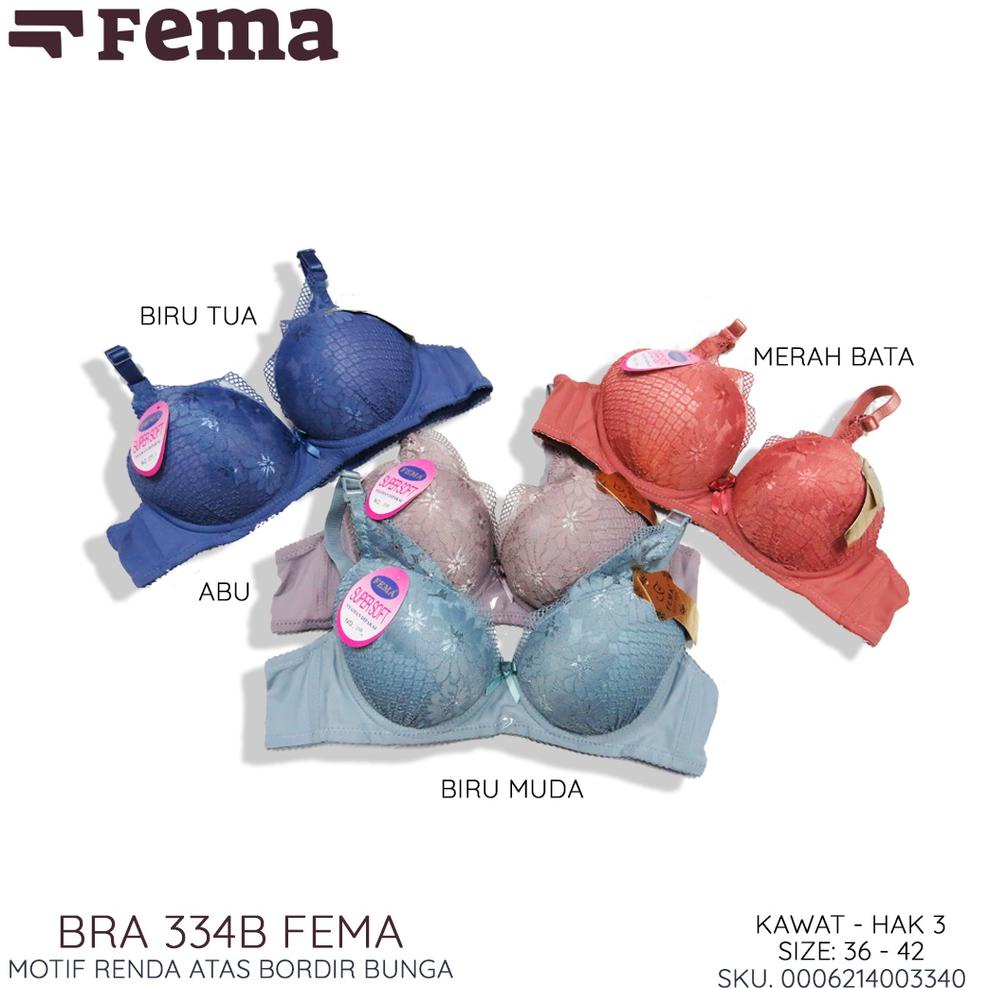Trending Fema Official Shop Ecer 1 Pcs Bh Bra 334B Renda Atas Bordir Bunga