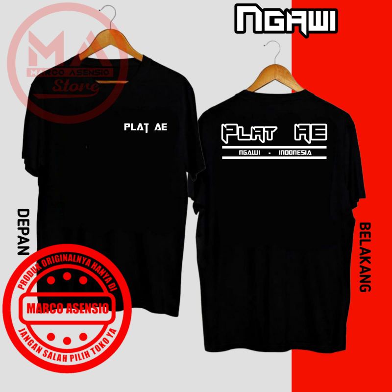 KAOS FASHION PRIA MAUPUN WANITA DESAIN TULISAN PLAT AE NGAWI INDONESIA | MA3 JTR