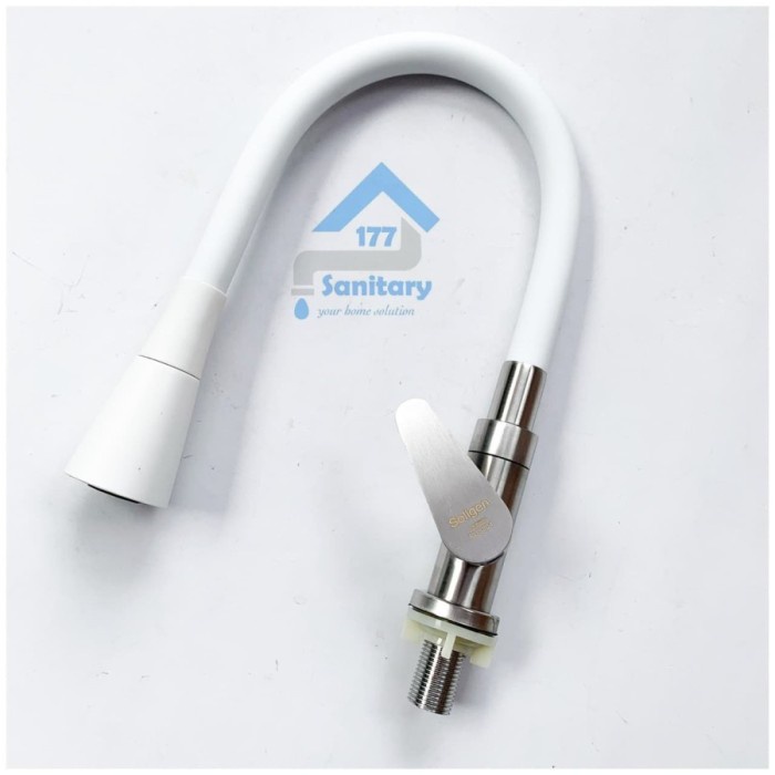 Kran Fleksibel TANAM PUTIH Stainless 304 Soligen 505- Keran sink meja