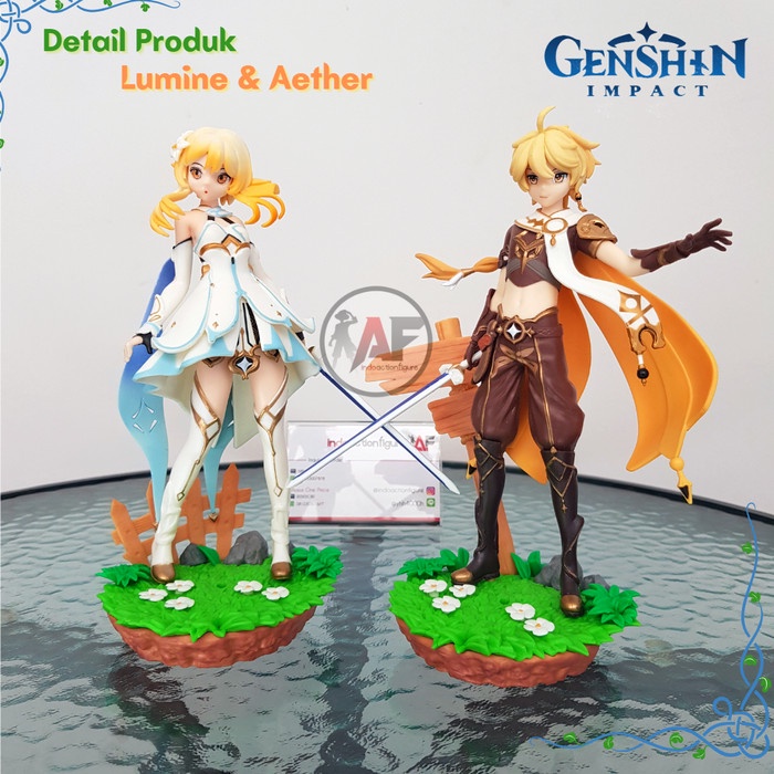 MUST HAVE ACTION FIGURE STATUE GENSHIN IMPACT TRAVELER LUMINE AETHER STANDING TERBARU
