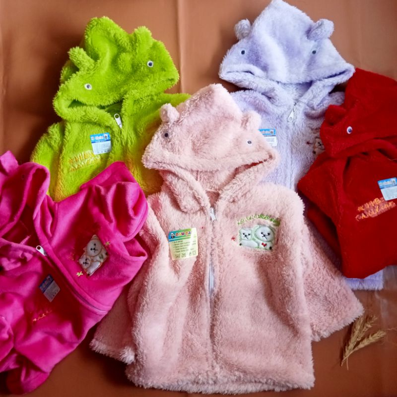 Jaket bayi bulu halus model telinga