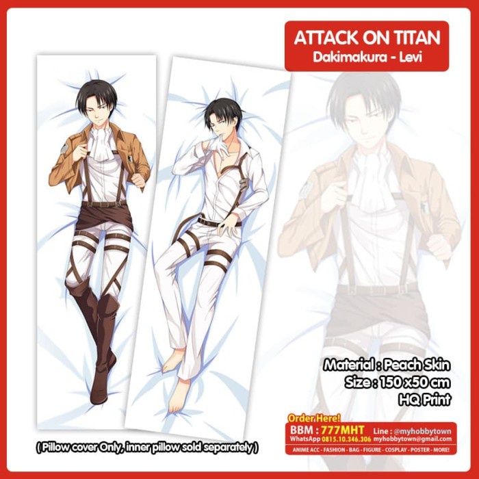DISKON SPESIAL SARUNG BANTAL ANIME DAKIMAKURA SHINGEKI NO KYOJIN TITAN : LEVI TERBARU