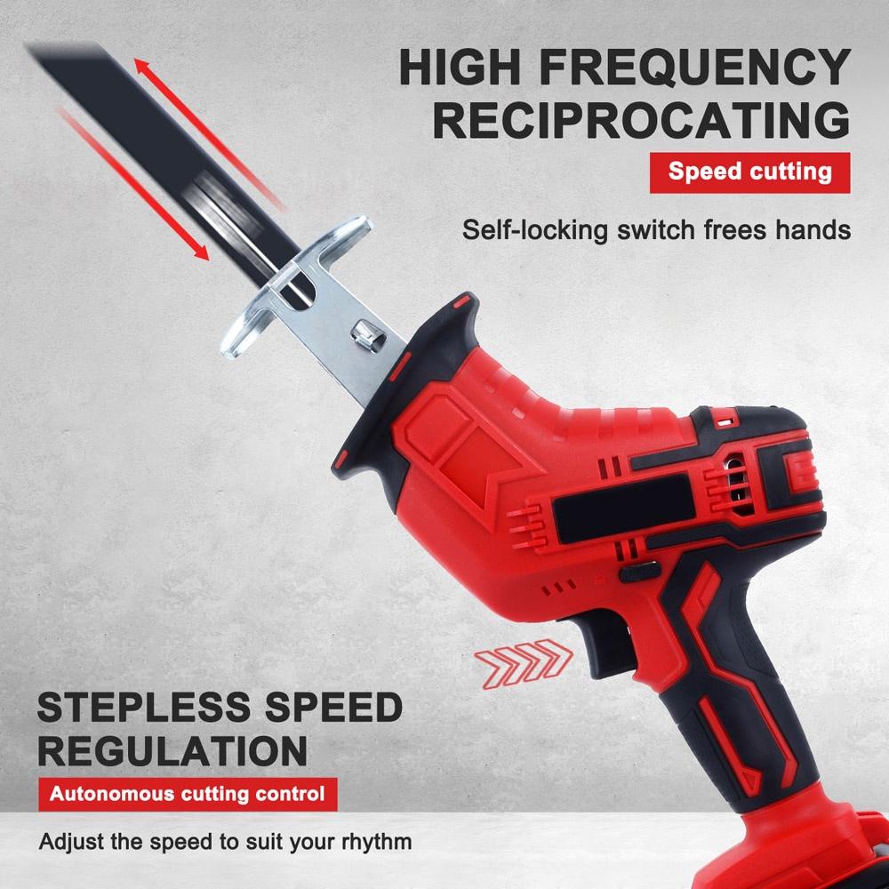 48V Gergaji Mesin Mini Listrik Chainsaw Portabel Tanpa Kabel Gergaji