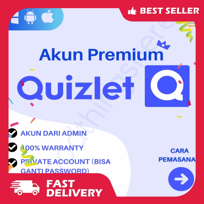 Akun Quizlet Private/Solo Bukan Mod Apk/Cracked App Full Garansi Termurah 100% Premium Proses Cepat
