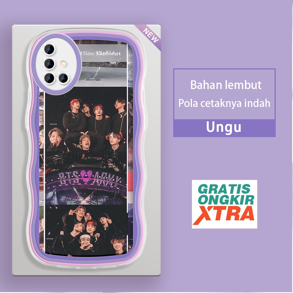 Mulia Samsung A33 A50 A51 A52 A50S A52S A53 A72 A73 5G Casing Ponsel  Pola Konser BTS ARMY  warna-wa