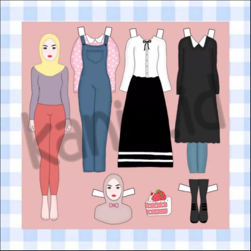 BONGKAR PASANG KERTAS / PAPERDOLL / VERSI HIJAB / BAJU-BAJUAN