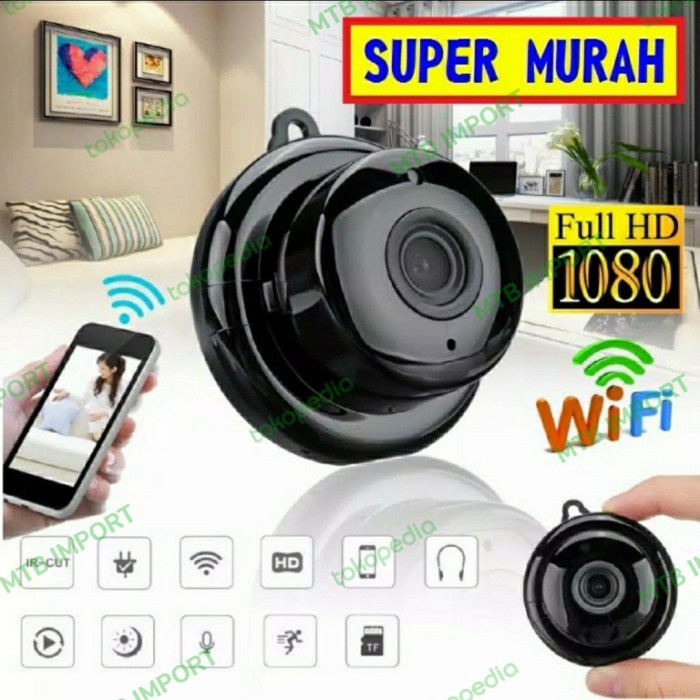 DISKON SPESIAL KAMERA CCTV MINI WIFI HD 1080P PANTAU JARAK JAUH MENGGUNAKAN HP IP CAM TERBARU
