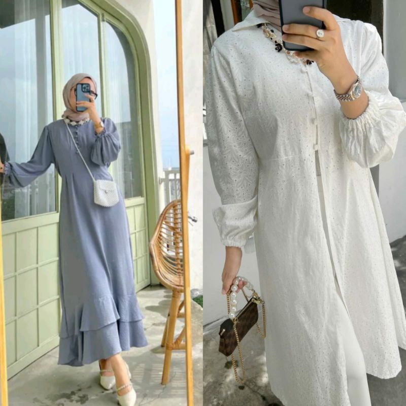BASIC NAOMY DRESS (AZZURA BLUE) READY by outfix.id