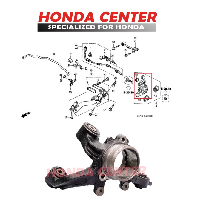 knakel knuckle arm belakang kiri mobil honda crv gen2 2002 2003-2006 Realtes Shop Id