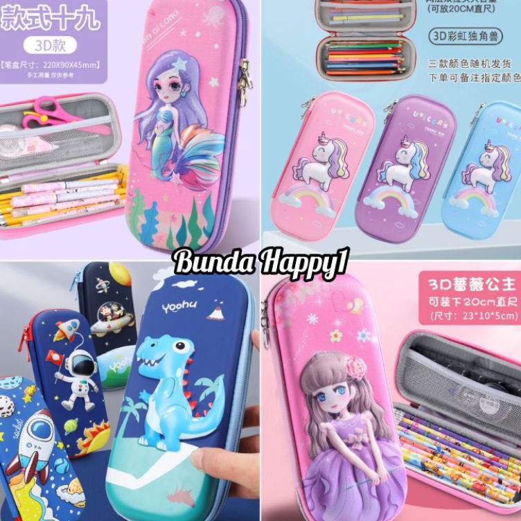 

✱Paling Popular✵☋ V7DHA Kotak Tempat Pensil Pena Anak 3D TK SD Waterproof Jerapah Unicorn Princes Astronot Mobil Dino C69 ✿Murah