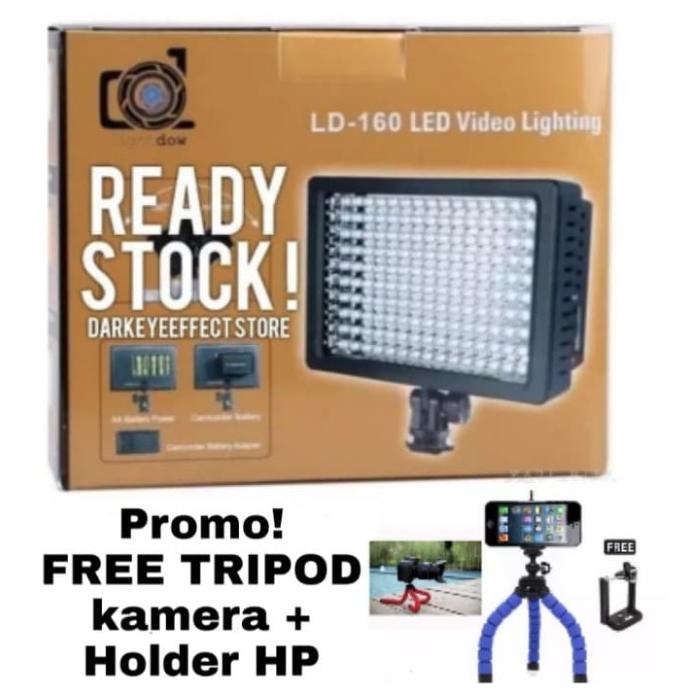 Canon, Nikon, Sony Hd-160 Led Video Lighting-Lampu Studio Foto Murah Original