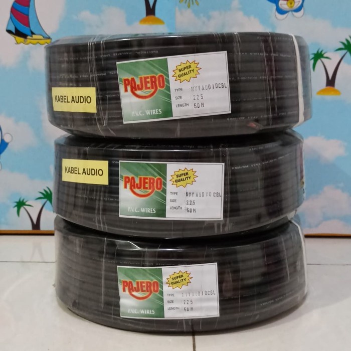 KABEL LISTRIK / AUDIO SERABUT PAJERO 2X2,5 (50 M) - HITAM