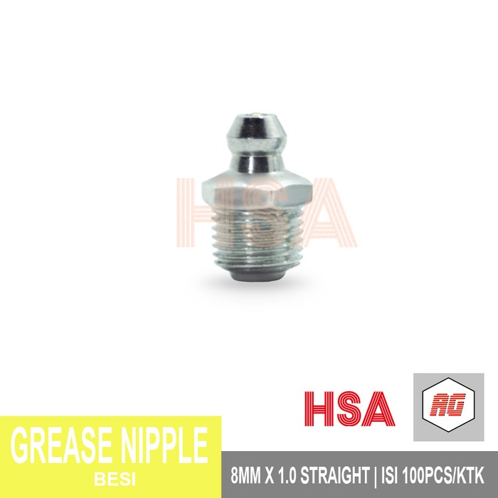 GREASE NIPPLE STEEL AG 8MM STRAIGHT