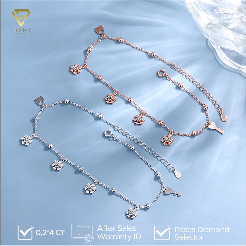 Lore Jewellery - Snowflakes, Flower, Rabbit Anklet [After Sales Warranty]