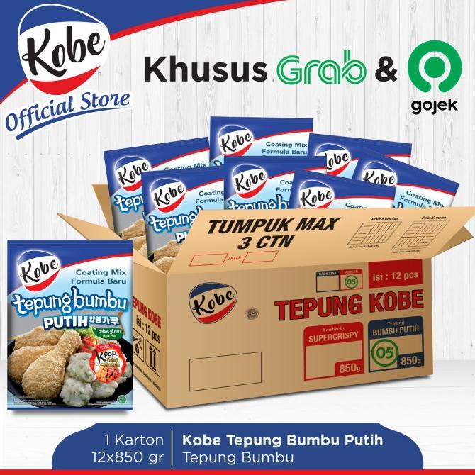 

Kobe Tepung Bumbu Putih 850gr 1 Karton Isi 12pcs GOJEK/GRAB ONLY