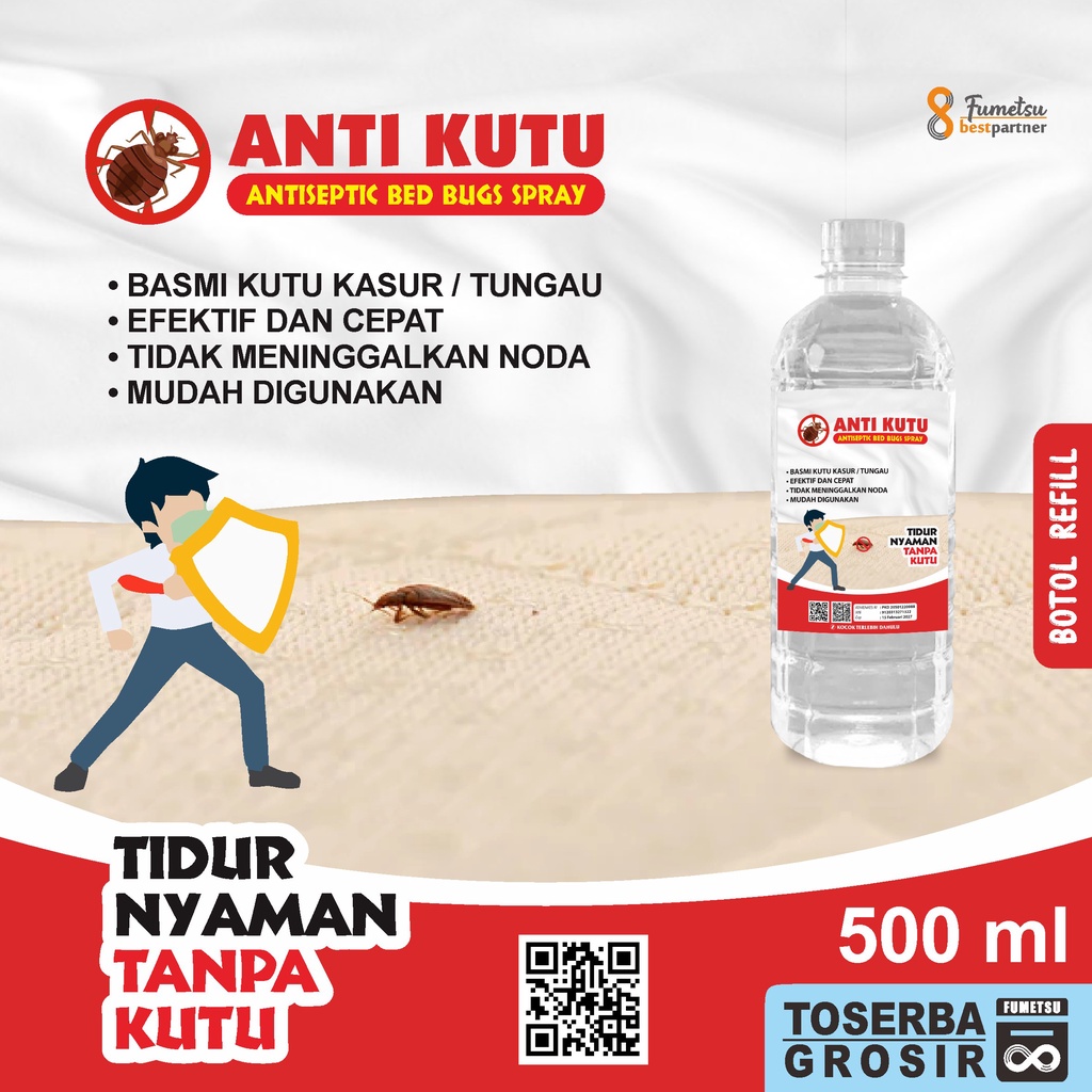 Cairan Obat Pembasmi Anti Kutu Kasur Super Efektif Kemasan Refill 500ml Pet