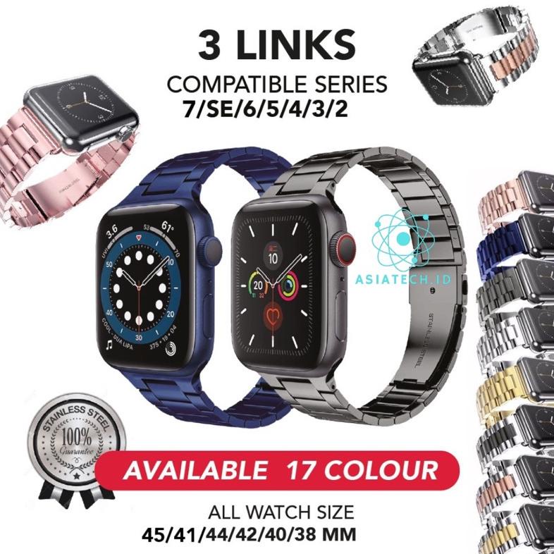 7.7 Apple Watch Stainless Steel Strap Apple Watch Iwo Hw 38 40 42 44 41 45 49Mm Tali Jam Tangan Appl