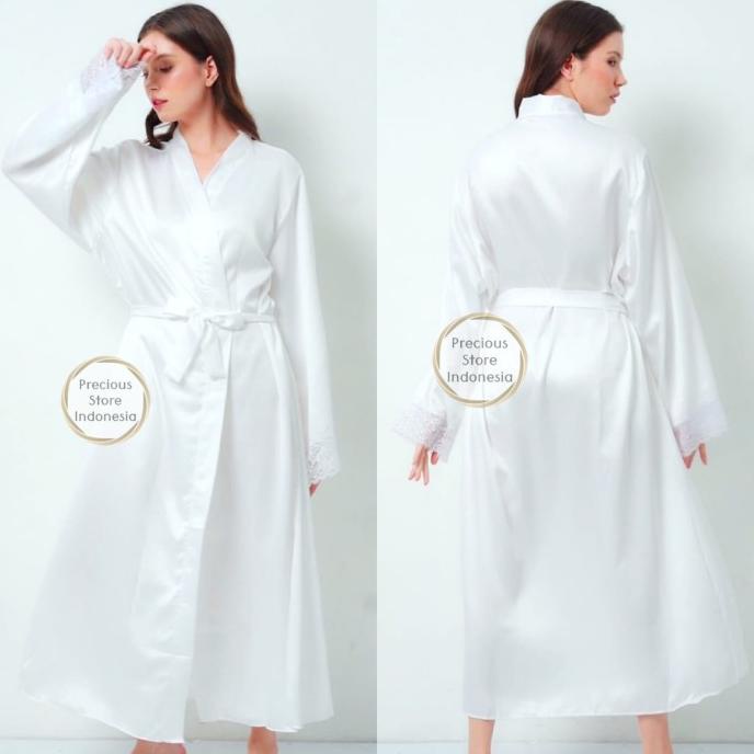 Kimono Silk Satin Bride Panjang Make Up Muslimah Long Premium Venya