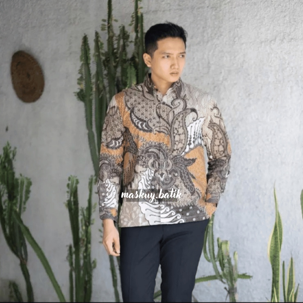 Baju Batik Pria Adem Furing Kemeja Slim Fit Modern Premium S M L XL XXL Casual Formal cowok keren acara Wisuda Kerja Couple Seragaman Partai Katun halus adem Terlaris terbaru Ori Asli Original Sragenan Batikmasku Batik