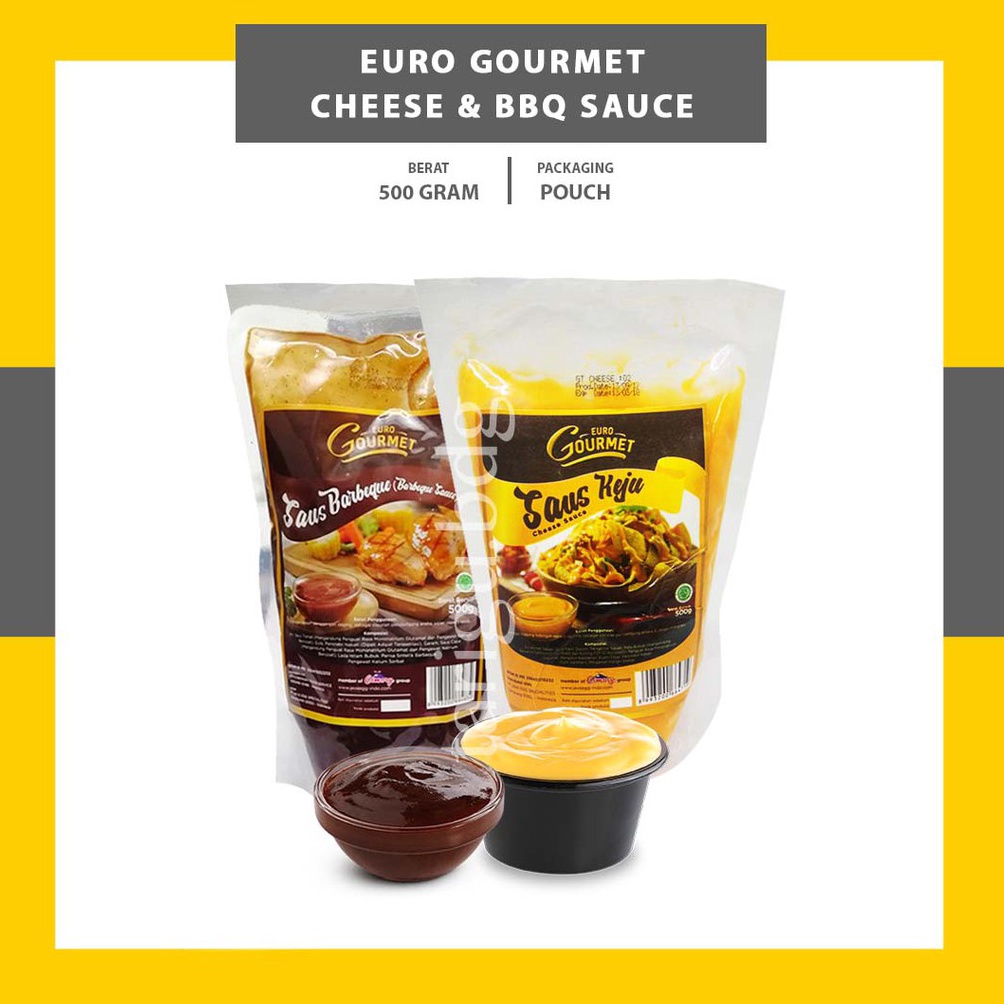 

Premium CHEESE SAUCE BBQ EURO GOURMET 500GR - BUMBU SAUS KEJU - SAOS STEAK BARBEQUE - TOPPING SAUS KENTANG 9YZ