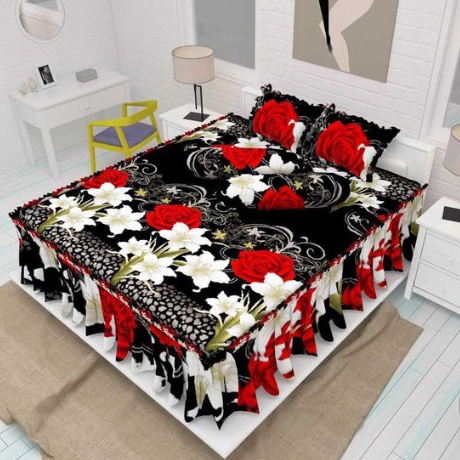 12.12 SALE Sprei Rumbai/Rempel Motif bunga Lirose Ukuran 180x200/160x200/120x200 ?