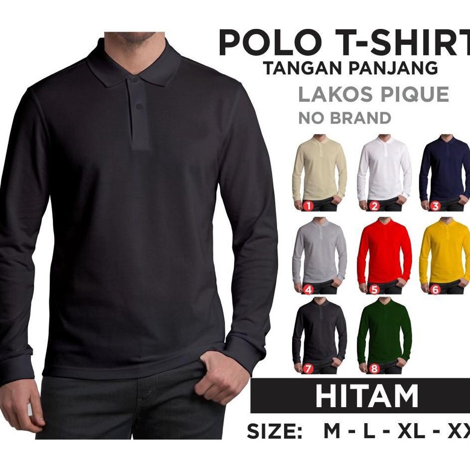 CUB.22Jn23w ‣ Kaos polos - Kaos kerah pria | kaos polo shirt lengan panjang ujung lengan pakai ban r