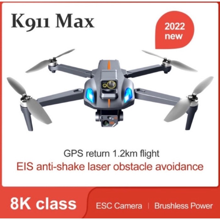 Drokam Drone Kf911 Max Eis Gps 8K 1.2Km Brushless Sensor Anti Tabrak