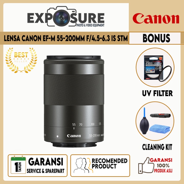 FLASH SALE CANON EF-M 55-200MM F/4.5-6.3 IS STM / LENSA TELE CANON MIRRORLESS TERLARIS