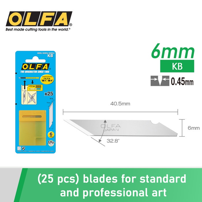 

Terlaris Art Knife Olfa Kb Replacement Blade 25X (For Ak-1/Ak-4)