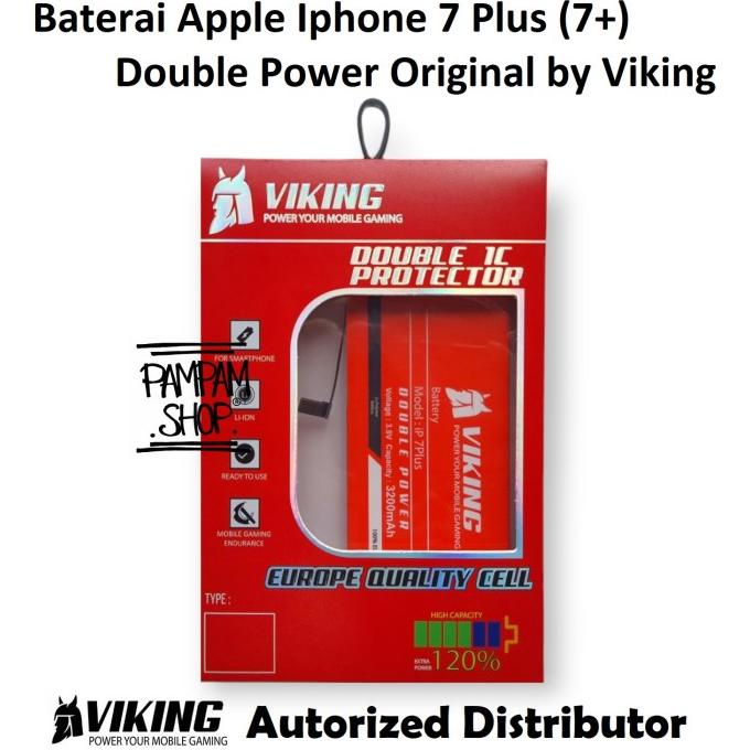 Baterai VIKING Double Power Original Apple Iphone 7+ 7 Plus Batre Ori