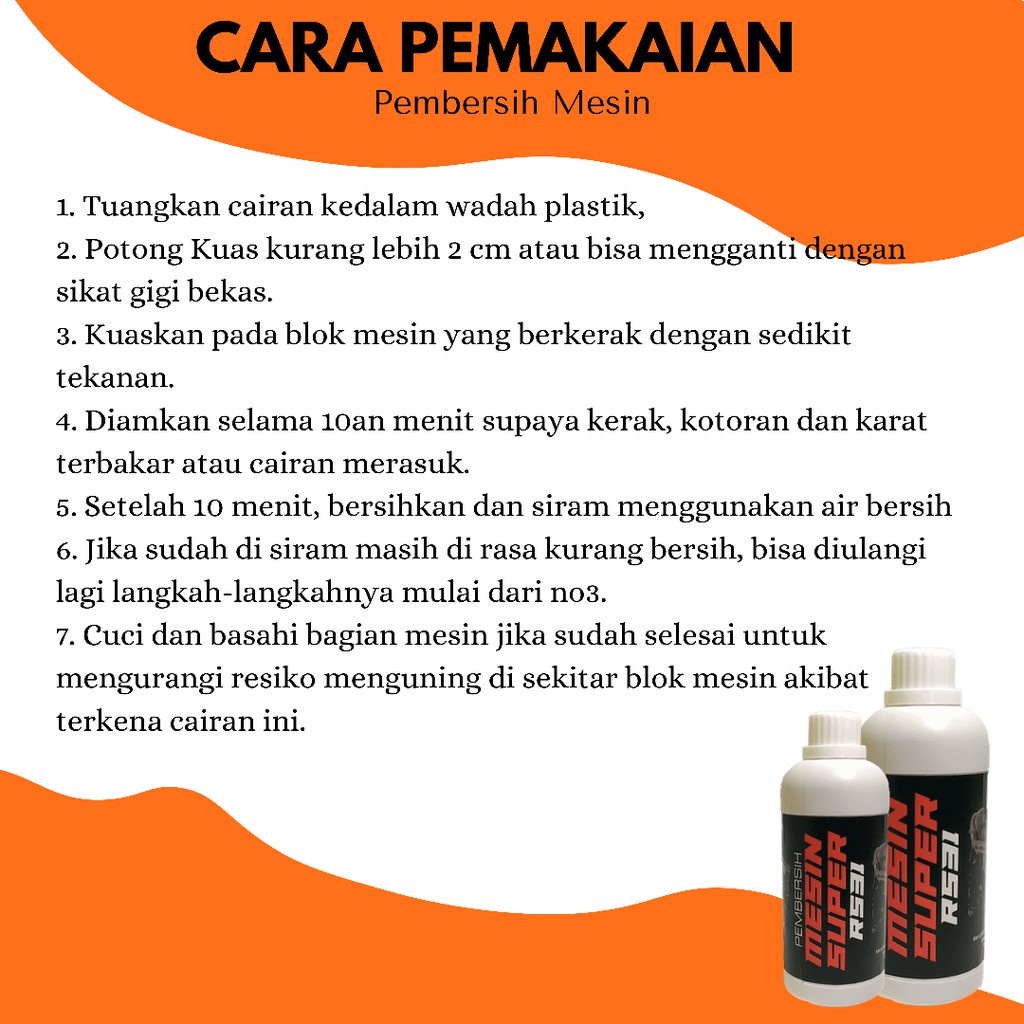 RS31 CAIRAN PEMBERSIH MESIN SUPER 500ML - PENGHILANG KERAK, KOTORAN, MOTOR & MOBIL/ENGINE DEGREASER