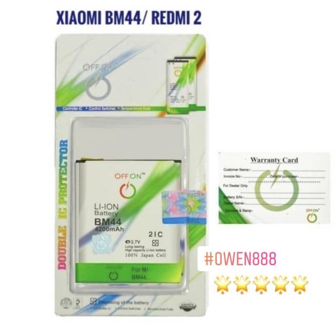 BATERAI BATRE BATTERY DOUBLE POWER OFFON BM44 / XIAOMI REDMI 2 BM 44