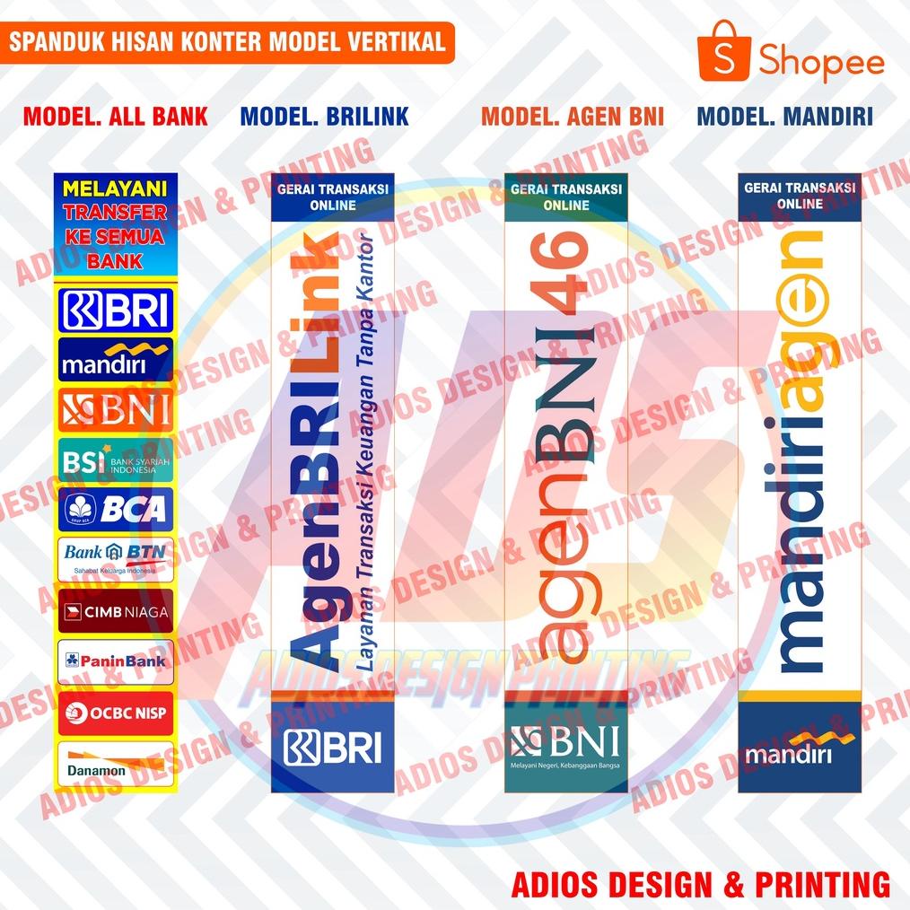 Terbaru Spanduk Banner Bri / Spanduk Transfer Bank / Hiasan Konter Vertikal / Spanduk Dinding Konter