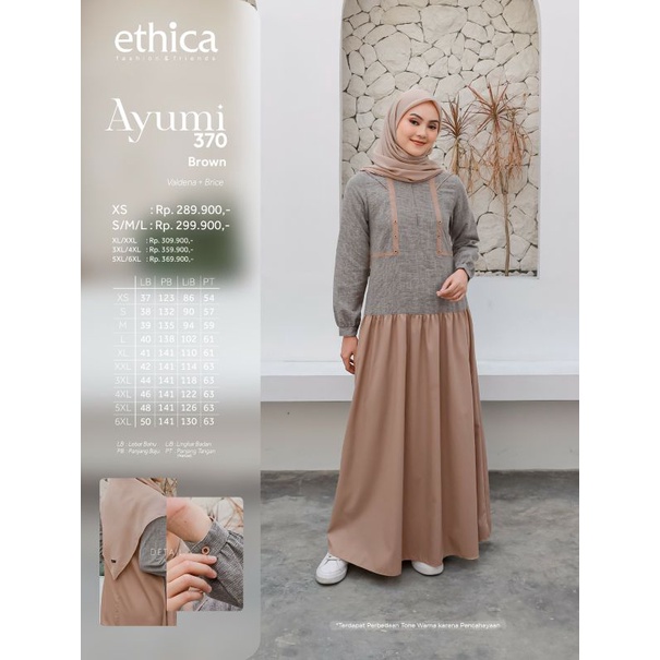 Ethica Ayumi 370 Navy Ethica Ayumi 370 Brown Ethica Ayumi 357 Black Baju Muslim Gamis Dress Premium Terbaru Ori Lebaran 2023