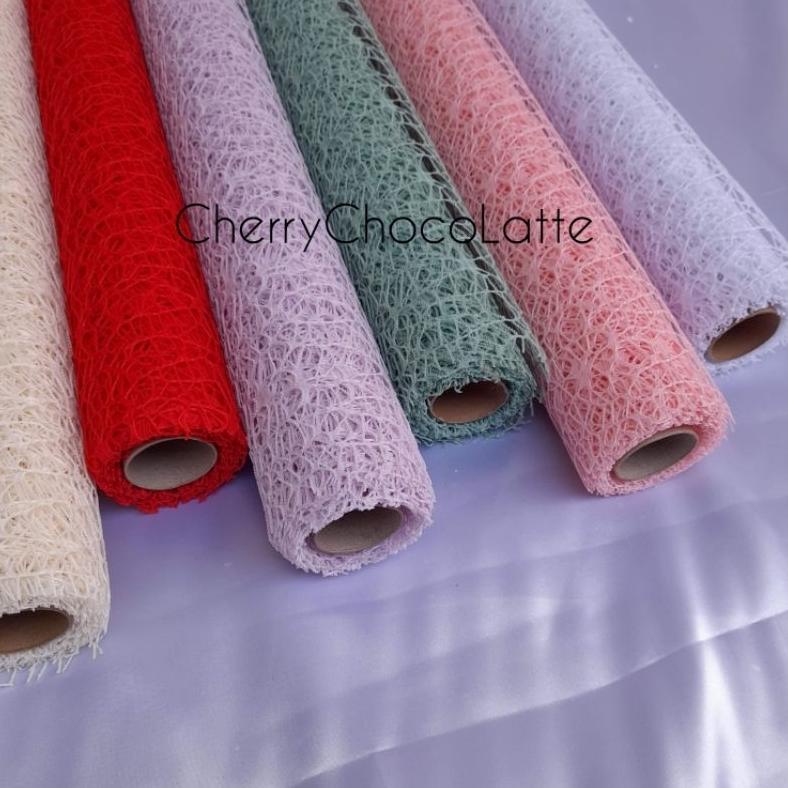 

Sale 7.7 ( 1 Roll ) Flower Wrapping Paper Jaring Sprider Korea / Jaring Sprider Mesh Roll Wrapping / Flower Wrapp / Kerta Buket