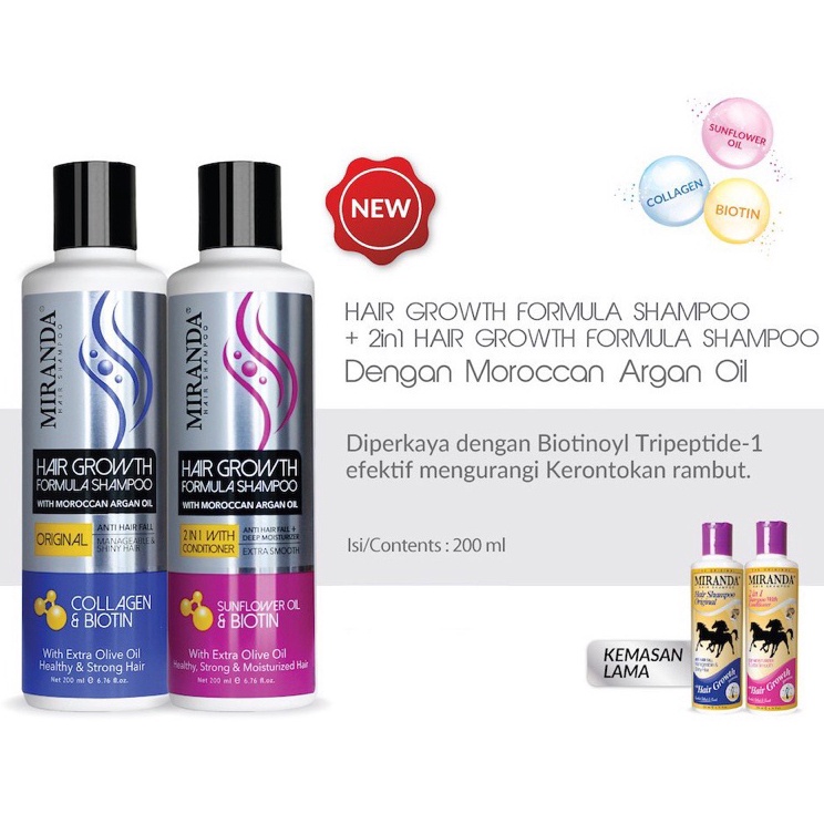 >XG34448< Miranda Hair Growth Biotin Shampoo 200 ml | Miranda Shampoo Kuda New