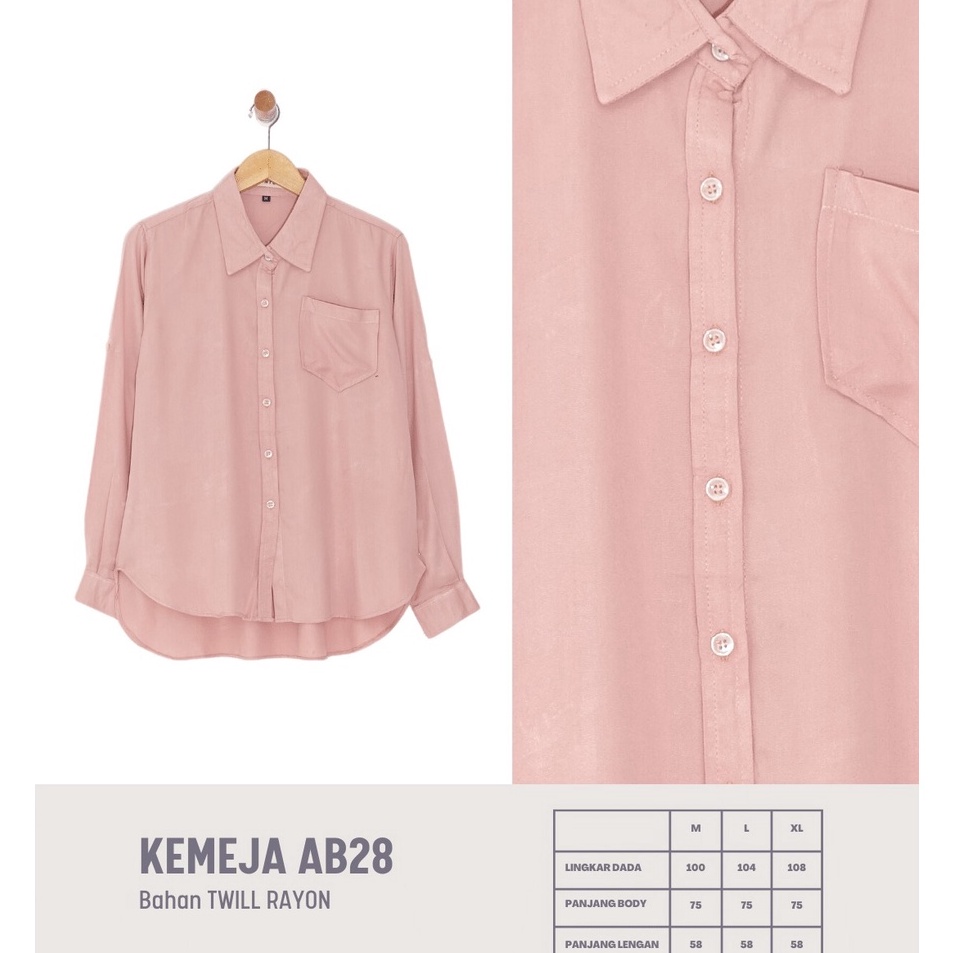 [KODE 1920] Anyostore AB28 Atasan Kemeja Wanita Twill Crepe Denim Formal  Kantor