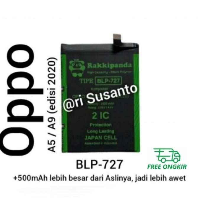 Baterai Rakkipanda BLP727 for Oppo A9 2020 / A5 2020 Double Power
