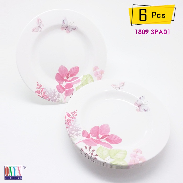 PROMO 6 PCS PIRING MAKAN 9 INCH ONYX MELAMIN SERAPHINA - 1809 SPA01 ORIGINAL BEST SELLER