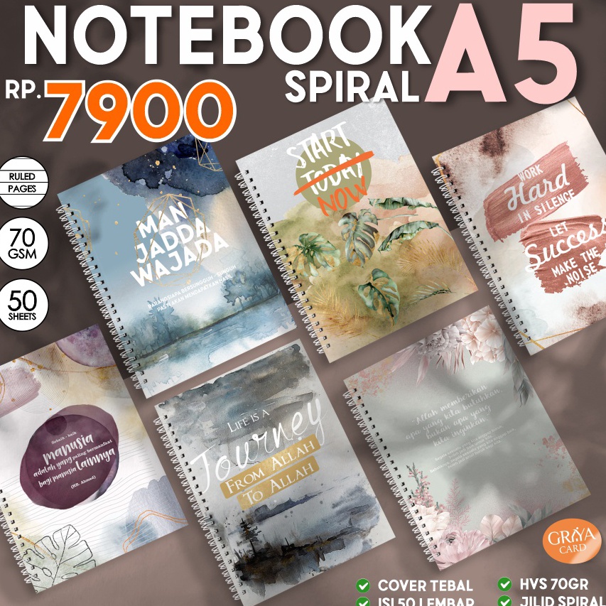 

【Penjualan Terbaik】✅COD NOTEBOOK A5 SPIRAL DESAIN AESHTETIC | BUKUTULIS SPIRAL | BUKU CATATAN SEKOLAH | JOURNAL A5 | BUKU BERGARIS