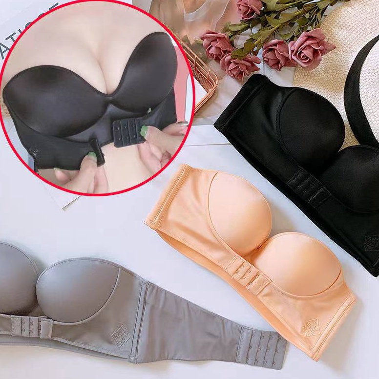 acn90 QQ Sugar Bra Wanita Dengan Model Tanpa Tali Strap Dan Bahan Non-slip Bergaya Sexy bh Ramayana