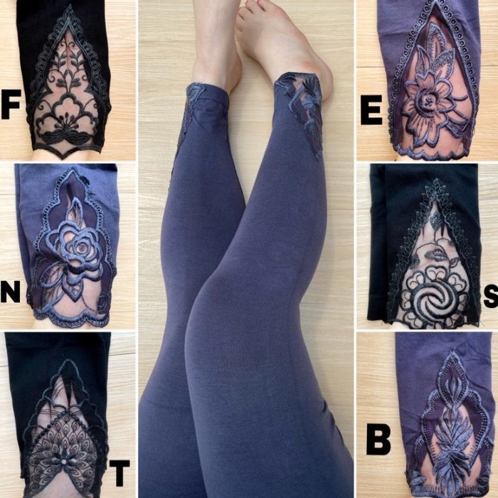 CUCI GUDANG Terbaik Lb966 Legging Tile Renda Import Bawahan Tunik Fashion