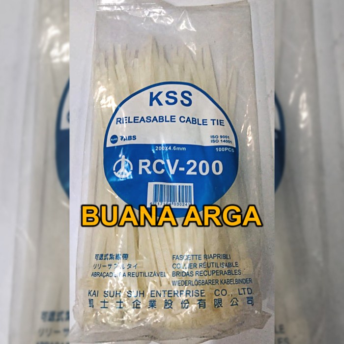 

Best Seller Kabel Ties Buka Pasang Releasable Cable Tie Rcv-200 200 X 4.6 Mm Kss