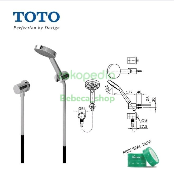 Hand Shower Set + Wall Outlet Toto Tx472Sjz