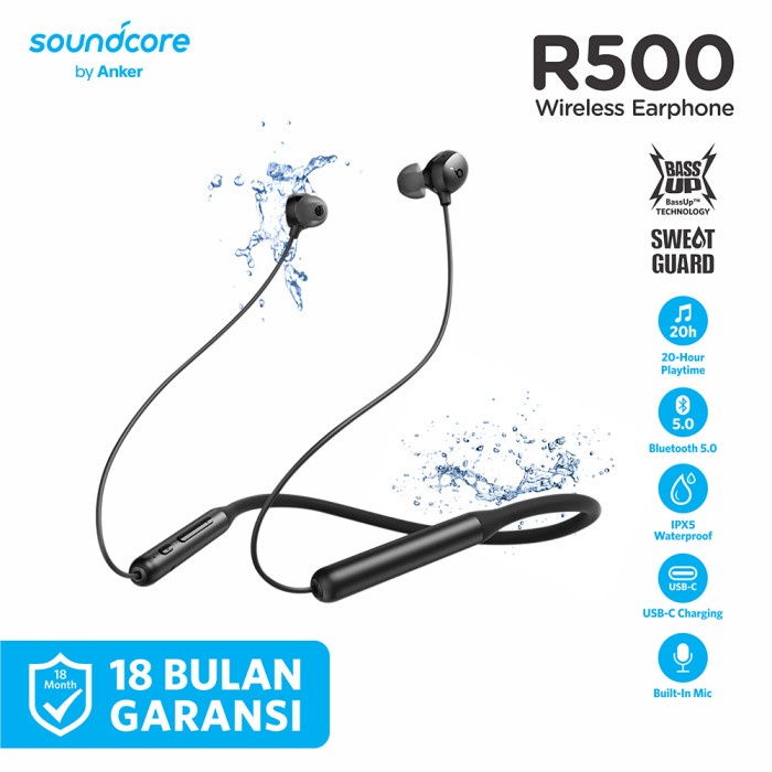 Anker Soundcore R500 Bluetooth Earphone/Headset Sport Bass Neckband