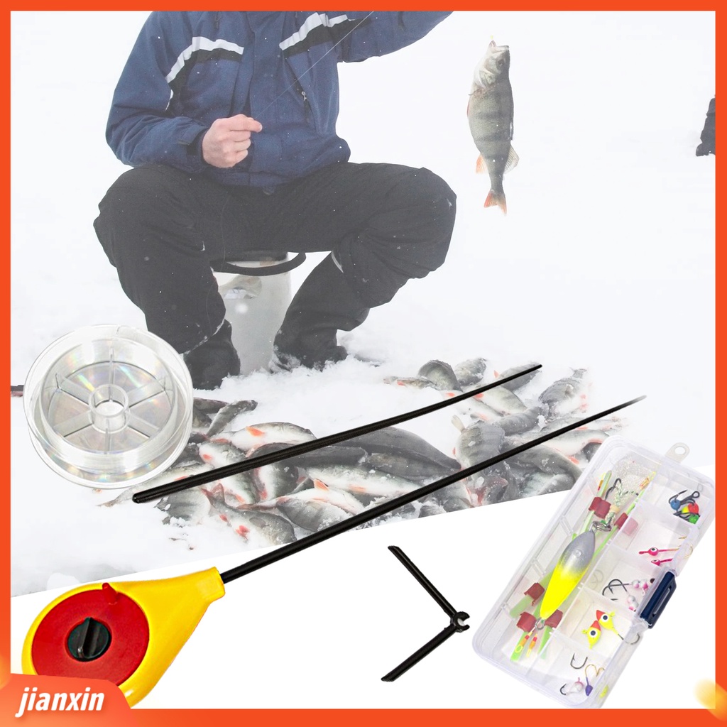 [Jianxin] 1 Set Es Pancing Umpan Set Instalasi Mudah Stabilitas Tinggi Kait Tajam Portabel Treble Hooks Angling Umpan Realistis Bentuk Hidup Umpan Pancing Garis Kombinasi Hadiah